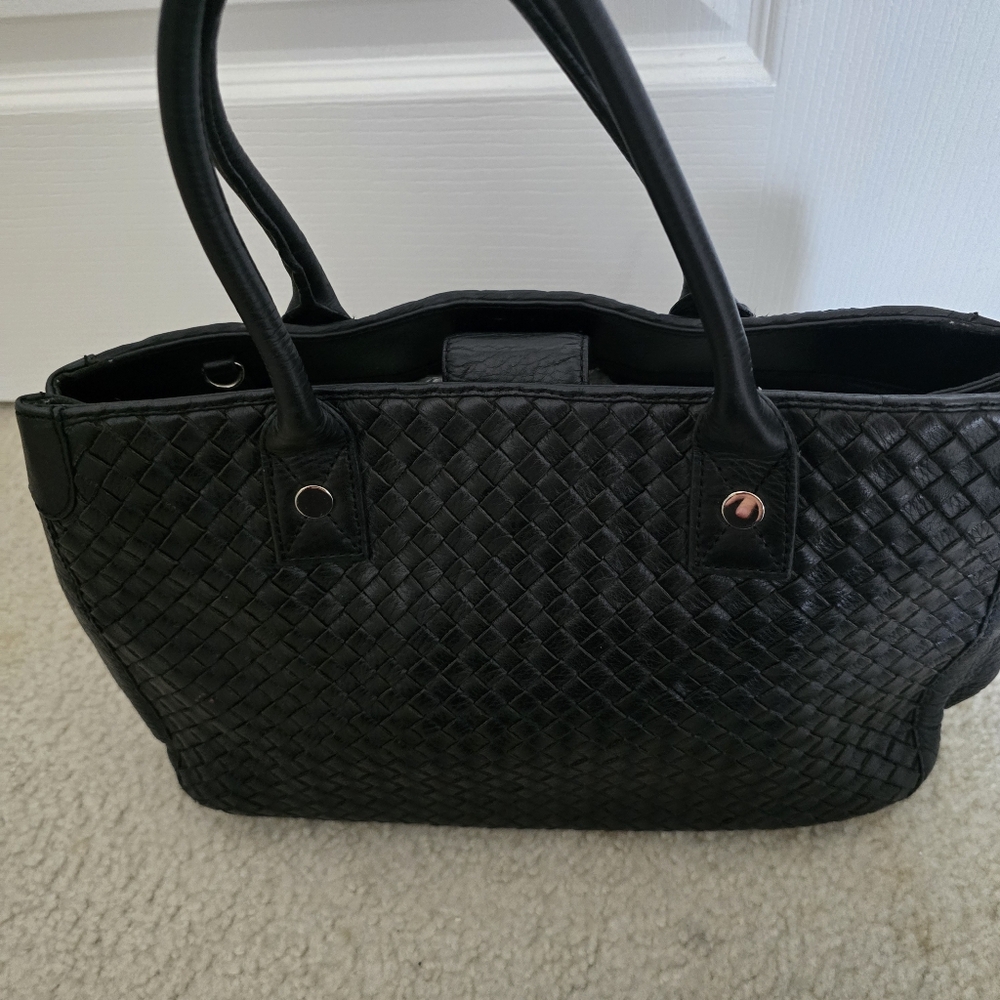 VTG leather black bag Valerie Stevens - Picture 3 of 6
